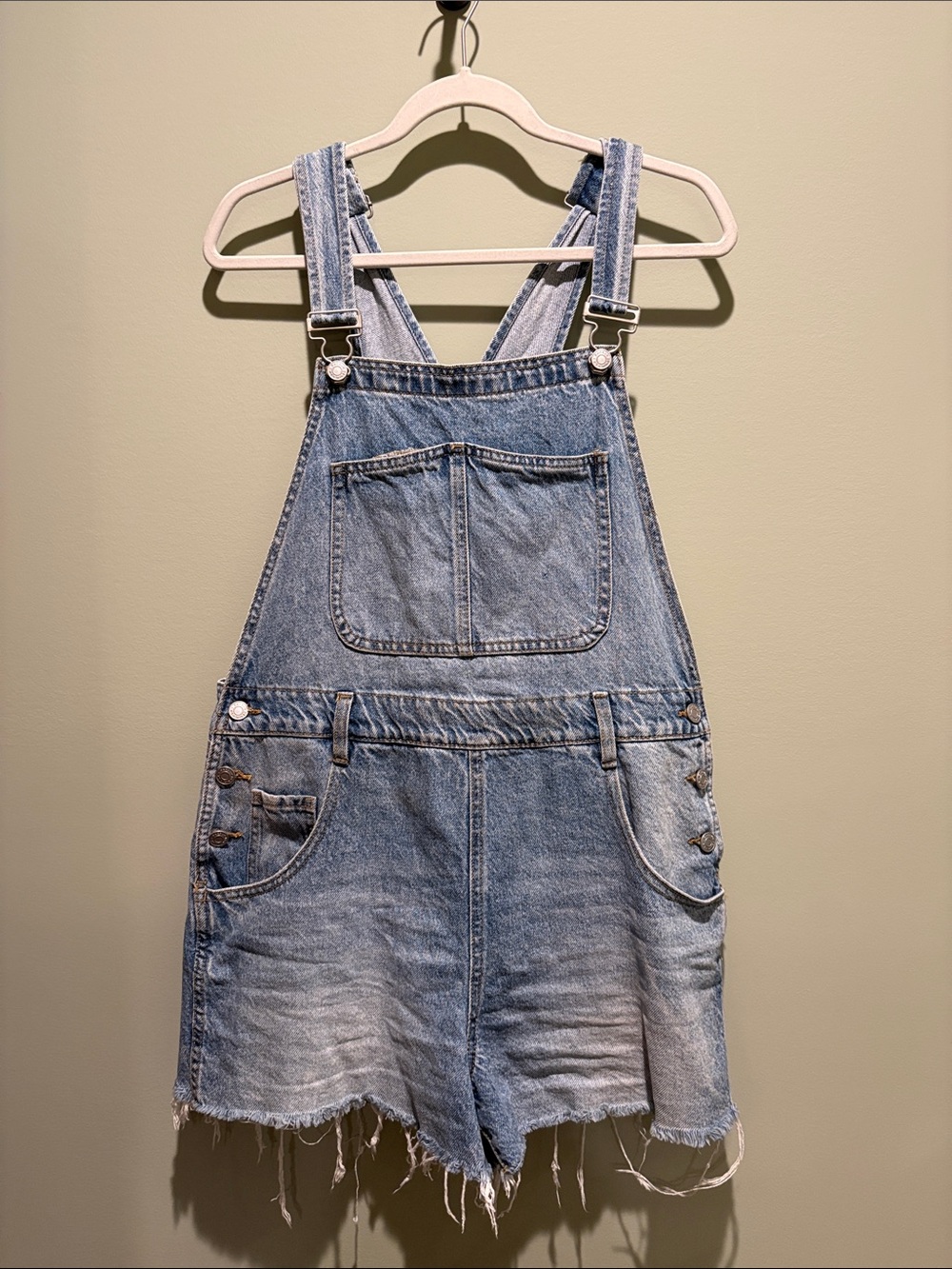 PacSun Light Blue Denim Overall cut offs